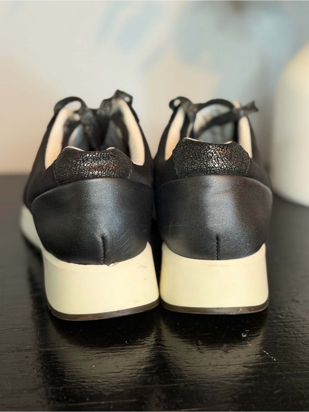 Munro Black and White Women's Sneakers - Picture 3 of 4